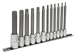 Sealey ak6221 trx-starソケットビットセット12pc 1 / 4、3 / 8 & 1 / 2sqドライブ100 mm by Sealey