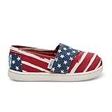 TOMS トムズ トムス AMERICANA CANVAS TINY CLASSICS RED NAVY シューズ スリッポン エスパドリーユ アメリカ 国旗 レッド ネイビー タイニー キッズ 正規
