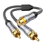 RCA分配ケーブル RCA Yスプリッター 1メス- 2オス サブウーファーケーブル Y型 同軸デジタル モノラルからステレオへ変換 ホームシアター/バースピーカー/テレビ/ゲーム機をサポート(30cm)