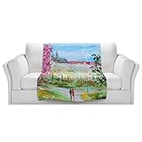 ブランケットウルトラソフトFuzzy 4サイズ！DIANOCHEデザインからby Karen Tarltonプラハ城ホームDecor Unique Designer芸術的スタイリッシュな寝室アイデアC