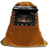 YY） 溶接 牛革 マスク かぶり面 やけど 防止 保護具 はね上げ式 透明 遮光窓 ２種 ガラス