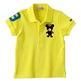 【ミキハウス】 キングくん☆半袖ポロシャツ (90㎝, 黄色)