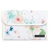 マルチケース 母子手帳ケース（ジャバラ） パステルフローラル ボタニカル柄 花柄　コスモス