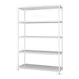 アイリスオーヤマ メタルラック カラーメタルシリーズ ポール径25mm パンチングラック5段 幅120×奥行46×高さ178.5cm ホワイト CMR-P1218J