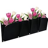 Firlar フェルト 壁掛ける 植え袋 横型 収納バック 4ポケット 植栽バック 環境にやさしい材質 布鉢 エコフェルト size 100ｘ30cm (ブラック)