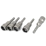 1/4インチシャンク13ミリメートル六角ナットセッタードライバービットアダプタグレーの5pcs
