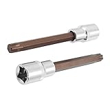 uxcell® 2 Pcs T52 5/12" Torx Head Screwdriver Link 1/2" Square Mechanic Drive Socket [並行輸入品]