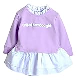 (ポルトプエルト) Porto Puerto 綿 シャツ 長袖 トップス 女の子 ガールズ ベビー 赤ちゃん キッズ 子ども 80㎝ 90㎝ 桃色 薄桃色 紫 黒 チュニック 春秋 カジュアル (80