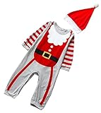 ange select クリスマス ベビー カバーオール 着ぐるみ サンタ ロンパース 赤ちゃん コスチューム (70cm)