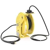 KH Industries RTB Series ReelTuff Industrial Grade Retractable Power Cord Reel with Black Cable 12/3