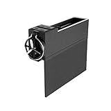 Kobwa 車用収納ケース 運転席ポケット　隙間収納ケース　USB機能搭載　小物入れボックス 多機能 隙間埋め　仕切り調節/解体可能 飲み物置き場 ゴミ箱（運転席　ブラック+シルバーサイド）