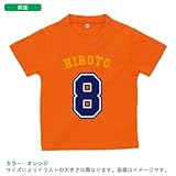 BabyChips ベースボールナンバー(名入れ半袖ベビーTシャツ) 90 オレンジ