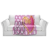 ブランケットウルトラソフトFuzzy 4サイズ！DIANOCHEデザインからby Marley Ungaro I Love YouピンクホームDecor Unique Designer芸術的スタイリッ