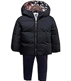 RoRykon カジュアル アウターウエア ベビー服 綿服ジャケット キッズジャケット　綿入れコート ジャンパー子供服 上着 女の子 暖かい ソフトコート秋 防寒 アウター (110cm, ブラック)