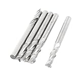 uxcell エンドミル　エンドミルドリル　ストレートシャンク　ストレートドリル　シルバー　切削直径3.175mm　5本入