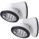 LIGHT IT by Fulcrum 20036-108 12 LED Wireless Motion Sensor Weatherproof Porch Light, 2 Pack, White 