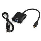 Ecloud Shop 15センチメートルオーディオケーブルブラックとVGA変換アダプタマイクロHDMI