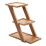 T4U 18.5CM 天然竹製 プランタースタンド フラワースタンド 3段 ブラウン