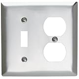 Pass & Seymour SL18CC10 Wall Plate Stainless Steel 430 Two Gang Single Toggle Single Duplex No Line 
