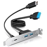 GRAUGEAR 20Gbps USB 3.2 Gen 2x2 USB-Cフロントパネルアダプター、マザーボードヘッダー延長ケーブル、USB-Cメスから20ピンUSB Type-E Aキーオスコネクター PCIeブラケット付き、ケーブル長60cm [G-AD-ETC2A-20G]