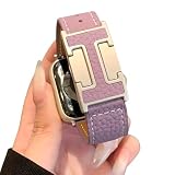 【PANDA MONO】コンパチブル アップルウォッチ バンド 本革 レディース レザー H型バックル 交換ベルト おしゃれ 可愛い かわいい 女性向け 革 通気 49mm 46mm 45mm 44mm 42mm 41mm 40mm 38mm Watch Series Ultra3/Ultra2, Series11/10/9/8/7/6/5/4/3/2/1/SE に対応 (パープル, 49mm/45mm/44mm/42mm/46mm(Series10/11))