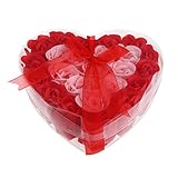 Kesoto フラワーソープ　石鹸の花　バラ　薔薇の花　造花　誕生日　母の日　花びら　心の形　ギフトボックス　プレゼント　3色選べる - 2＃