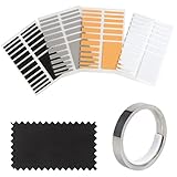 CCINEE 指輪サイズ調整 4本・76PCS・銀磨きクロス布付き リングゆるいアジャスター グッズ 滑り止め Ring Adjuster テープ ストッパー (粘着仕様 4色セット)