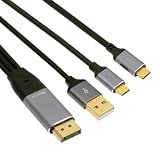 Cablecc 4K ディスプレイポート ソースからタイプ C USB-C タッチ スクリーン ディスプレイ オス 4K HDTV ケーブル ノートパソコン モニター用 2.0m