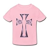 星 ２～６歳子供 半袖 男女兼用 十字架 キリスト教 宗教 神様 オリジナル ティー Tシャツ Pink 5-6 Toddler