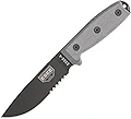 ESEE -4 Serrated Edge Black Sheath Black Blades with Micarta Handle Molle Sheath by ESEE