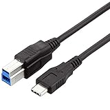 【マーサリンク】USB-C/M to USB3.0 B/M プリンター ケーブル 1m/USB3.1 Type C - USB3.0 Type B ケーブル オスーオス (USB-C/M to USB3.0 B/M 1M-BK)