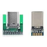 NFHK DIY 24ピン USB 3.1 Type C オス メス プラグ ソケット コネクター SMT タイプ PCボード付き 1セット, NF-FBA-UC-206+UC-207