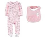 Just One You byカーターの赤ちゃんの女の子のMy First Easter Footed Sleeper With Bib