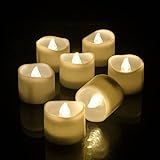 Yzan Set of 12 Battery Operated Flameless LED Candles with Timer 6 Hrs on 18 Hrs Off Warm White Flic
