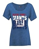 NFLニューヨーク・ジャイアンツWomen 's 4958lgd Mineral Wash半袖ラグランTシャツ、ブルー、大