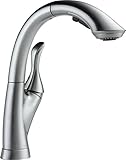 Delta Faucet 4153-AR-DST Linden Single Handle Water Efficient Pull Out Kitchen Faucet, Arctic Stainl