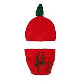 Domybest ニット 新生児 ベビー 写真撮影 帽子 小道具 柔らかい セーター 女の子 可愛い　フルーツ 0-4ヶ月　帽子+ショーツ 2点セット