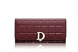 AILAYOU 財布，d字差し押さえ财布に，おしゃれで、レジャーして、，ファッションの手からバッグ (酒が赤い)