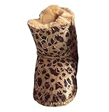 ユニセックスベビーLeopardの冬の雪のブーツの靴Prewalker0-12ヶスリップオン (0-3ヶ月, ブラウン)