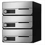 ナスタ　KS-MB6002PY-3L　大型郵便物対応　集合住宅用ポスト　前入前出タイプ　横開き　※受注生産品　アナログカード錠　戸数3　KS-MB6002PY-3K-S　屋内用 ステンレスヘアーライン