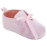 ホワイト白おでかけフォーマルベビー靴リボン付女の子用 (1歳~1歳半) (ピンク)