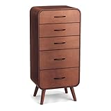 曲げ木のチェスト ダークブラウン タイプ:Ｃ／５段