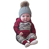 POTOJP ロンパース 男女兼用 キッズ ベビー服 幾何柄 子供用 長袖 連体服 赤ちゃん 防寒着 フード付きロ 撮影 出産祝い 寝相アート 日常着 カバーオール (70, ワイン)