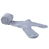 Prettyia 冬　　暖かい　　レッグウォーマー　　ロングブーツ　　ニット　　ニーソ　　かぎ針編み　　ソックス　　柔らかい　　全3色 - ライトグレー