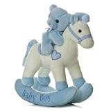 Aurora Baby Plush Rocking Horse, Blue/White by Aurora Baby [並行輸入品]