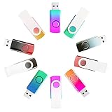 256MB USBフラッシュドライブ グラデーションカラー USB 2.0 メモリースティック 卸売 バルク スイベルデザイン サムドライブ データストレージ用 10個パック