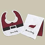 Santa Baby Bib & Burp Cloth Set by C&F [並行輸入品]
