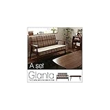 ソファ&amp;ローテーブルセットAセット　ローテーブル+ソファチェックオレンジ