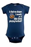 ミシガン州ファンベビーボディスーツis that my Diaperまたははオハイオ州状態Playing Football – Navy ブルー
