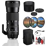 Sigma 150-600mm f/5-6.3 DG OS HSMレンズ Canon EF(745-101)用 バンドル:3ピースフィルターキット フルクリーニングキット レンズキャップキーパー保護カバー 三脚カラー フロント&リアキャップ レンズケース